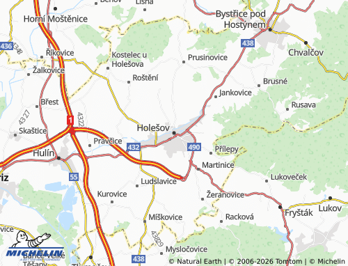 Mapa MICHELIN Holešov - ViaMichelin
