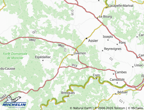 Mappa MICHELIN Livernon - ViaMichelin