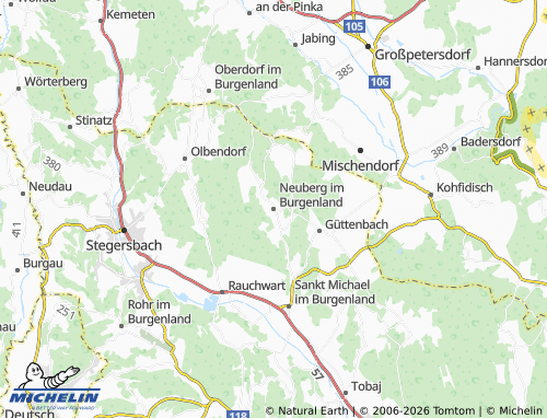 MICHELIN-Landkarte Neuberg im Burgenland - ViaMichelin