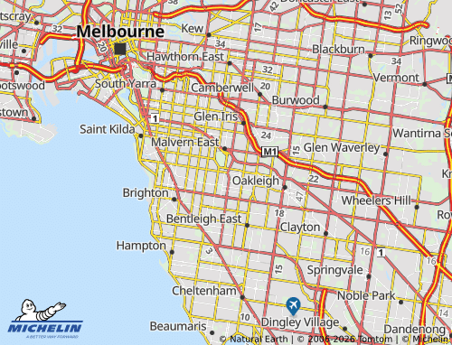 Mappa MICHELIN Glen Huntly - ViaMichelin