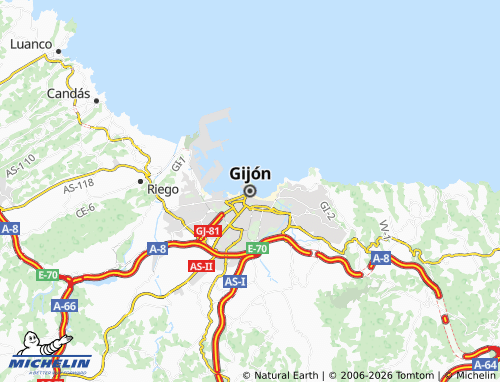 Mapa MICHELIN Gijón - ViaMichelin