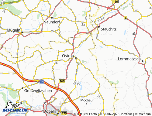 MICHELIN Ostrau map - ViaMichelin
