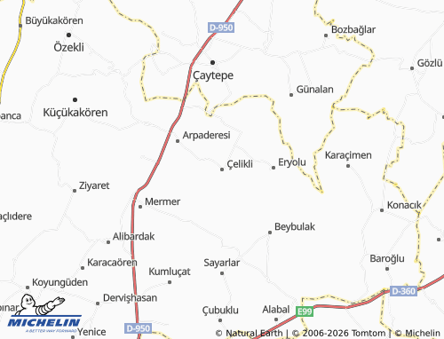 MICHELIN Çelikli map - ViaMichelin
