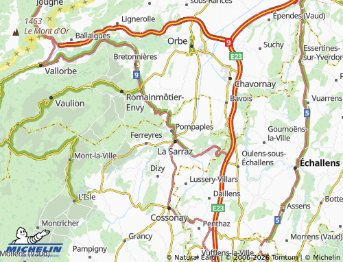 MICHELIN Pompaples map - ViaMichelin