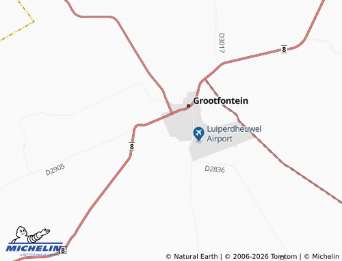 MICHELIN Grootfontein Outlying 2 map - ViaMichelin