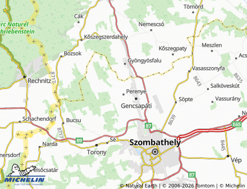 MICHELIN Perenye map - ViaMichelin