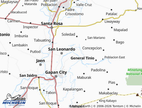 MICHELIN Santo Tomas map - ViaMichelin