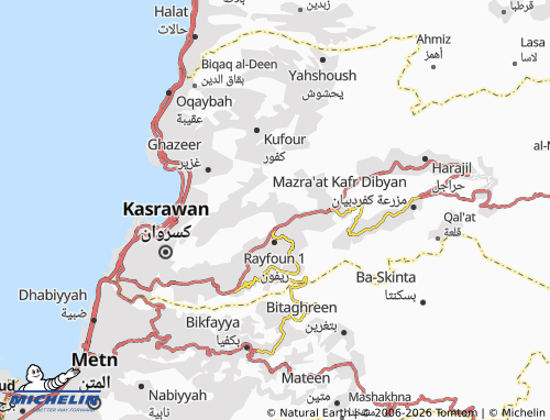 Mappa MICHELIN Ashqout - ViaMichelin