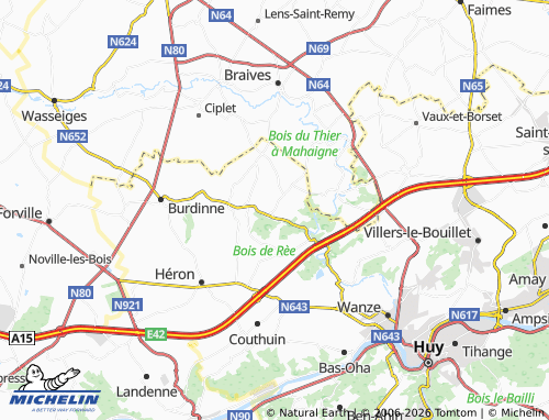 Kaart MICHELIN Marneffe - ViaMichelin