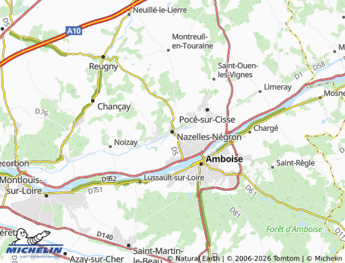 Mappa MICHELIN Nazelles-Négron - ViaMichelin