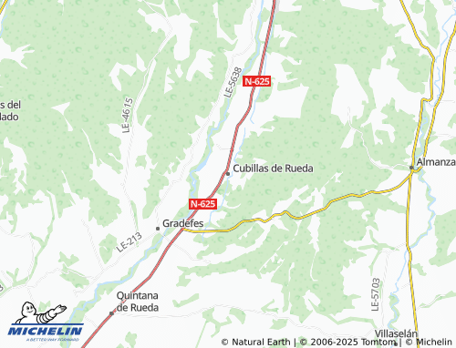 MICHELIN Cubillas de Rueda map - ViaMichelin
