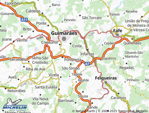 MICHELIN Abação map - ViaMichelin