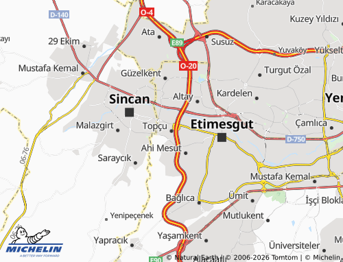 Mappa MICHELIN Topçu - ViaMichelin