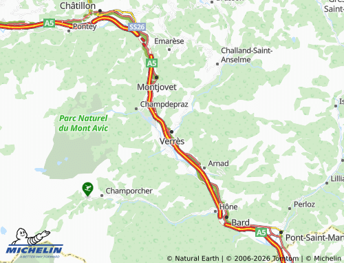 Carte MICHELIN Verrès - ViaMichelin