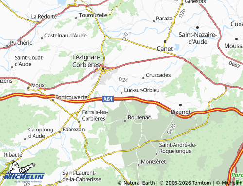 Mappa MICHELIN Luc-sur-Orbieu - ViaMichelin