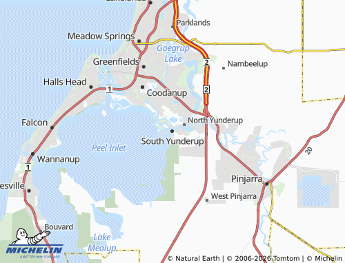 Mapa MICHELIN South Yunderup - ViaMichelin