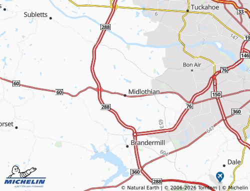 Mappa MICHELIN Midlothian - ViaMichelin