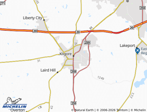 Mapa MICHELIN Kilgore - ViaMichelin