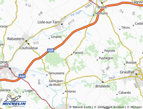 Mappa MICHELIN Parisot - ViaMichelin