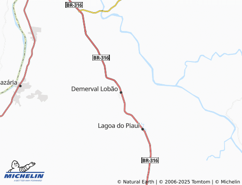 MICHELIN Demerval Lobão map - ViaMichelin