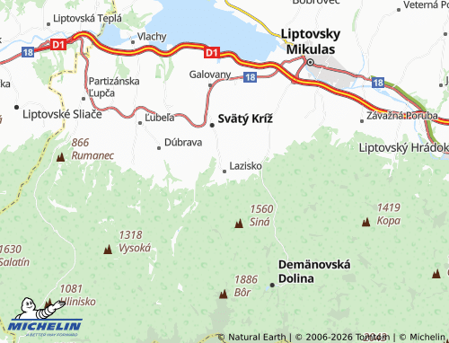 Kaart MICHELIN Lazisko - ViaMichelin