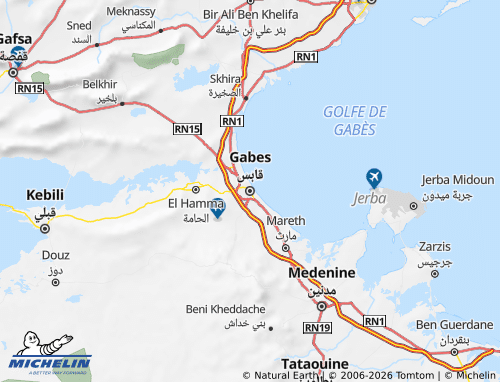 MICHELIN Qabis map - ViaMichelin