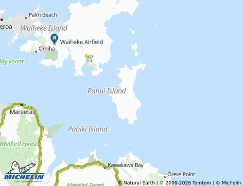 Mapa MICHELIN Ponui Island - ViaMichelin