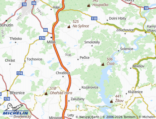 Mapa MICHELIN Pečice - ViaMichelin