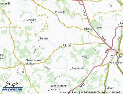 Mappa MICHELIN Alloue - ViaMichelin