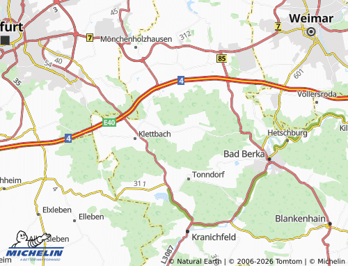 MICHELIN Meckfeld bei Bad Berka map - ViaMichelin