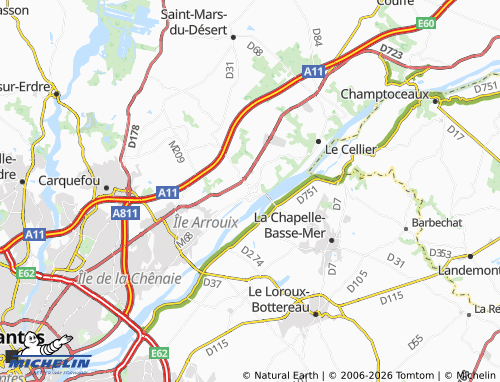 Carte MICHELIN Mauves-sur-Loire - ViaMichelin