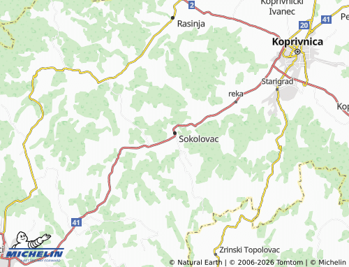 Mapa MICHELIN Sokolovac - ViaMichelin