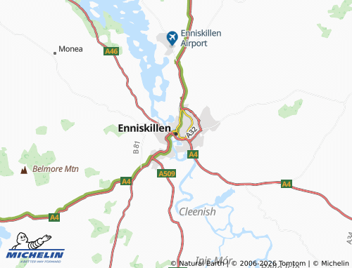 MICHELIN Enniskillen map - ViaMichelin