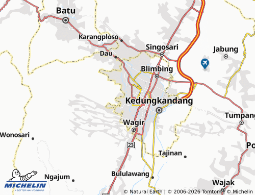 MICHELIN Pisang Candi map - ViaMichelin