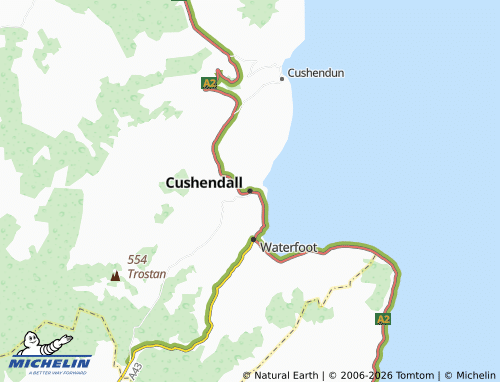 MICHELIN Cushendall map - ViaMichelin