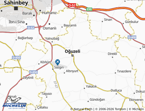 Mappa MICHELIN Oğuzeli - ViaMichelin