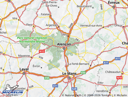 MICHELIN Orne map - ViaMichelin