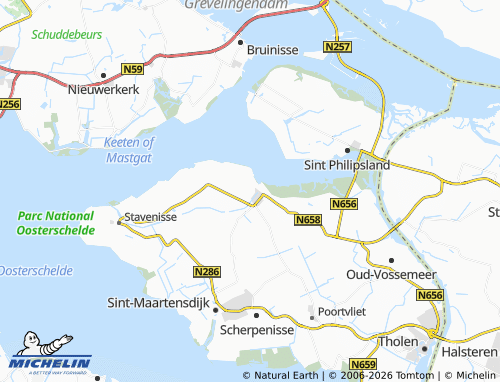 MICHELIN Sint-Annaland map - ViaMichelin
