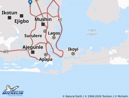 Carte MICHELIN Lagos Lagoon - ViaMichelin