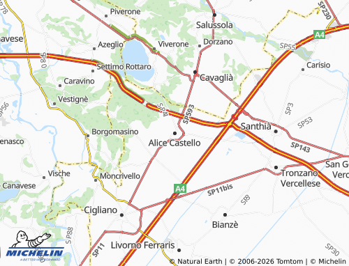 Mapa MICHELIN Alice Castello - ViaMichelin