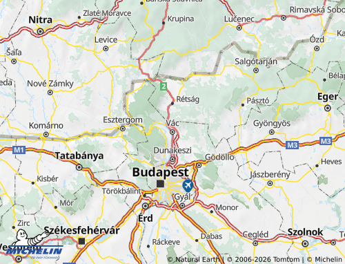 Mapa MICHELIN Váci járás - ViaMichelin
