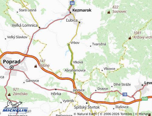 MICHELIN-Landkarte Levkovce - ViaMichelin