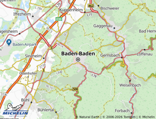 Mapa MICHELIN Baden-Baden - ViaMichelin