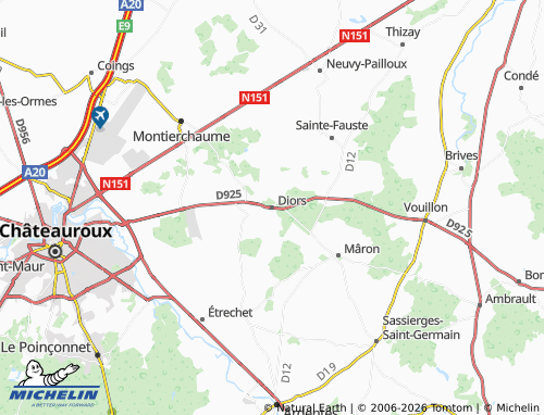 Carte MICHELIN Diors - ViaMichelin