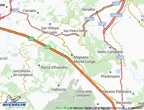 Carte MICHELIN Mignano Monte Lungo - ViaMichelin