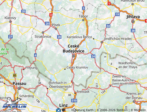 Mapa MICHELIN Jihočeský - ViaMichelin