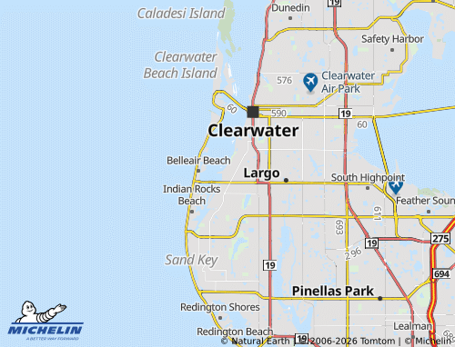 Carte MICHELIN Belleair Bluffs - ViaMichelin