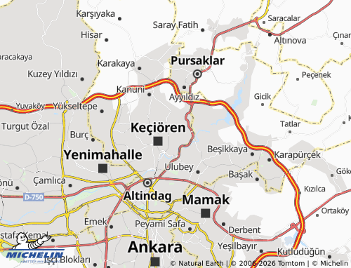 MICHELIN Bağlarbaşı map - ViaMichelin