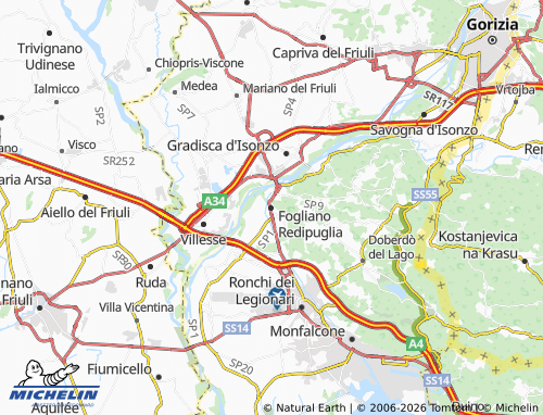Mapa MICHELIN Fogliano Redipuglia - ViaMichelin