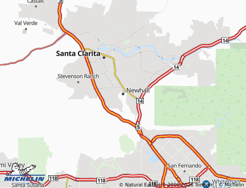 Mapa MICHELIN Newhall - ViaMichelin